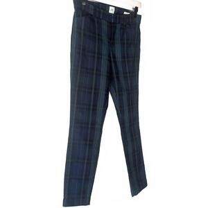 GAP Signature Skinny Ankle Pants - Blue and Green Plaid